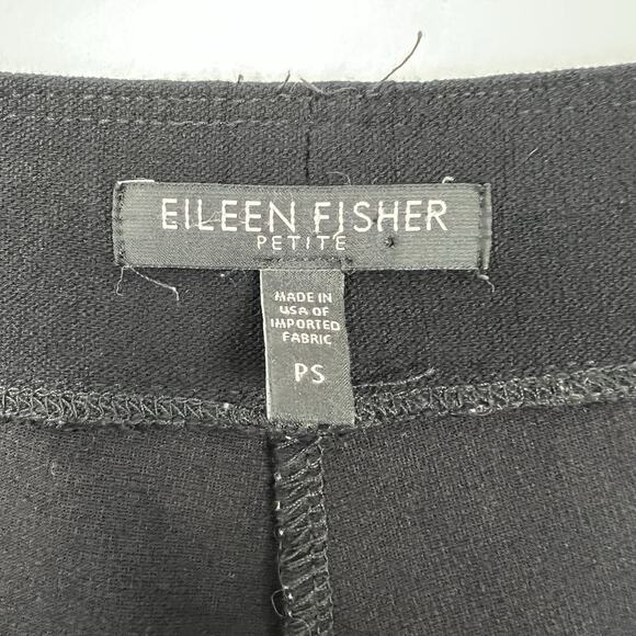 Eileen Fisher Small Petite Black Viscose Knit Pull On Ankle Cropped Legging Pant - Picture 6 of 8